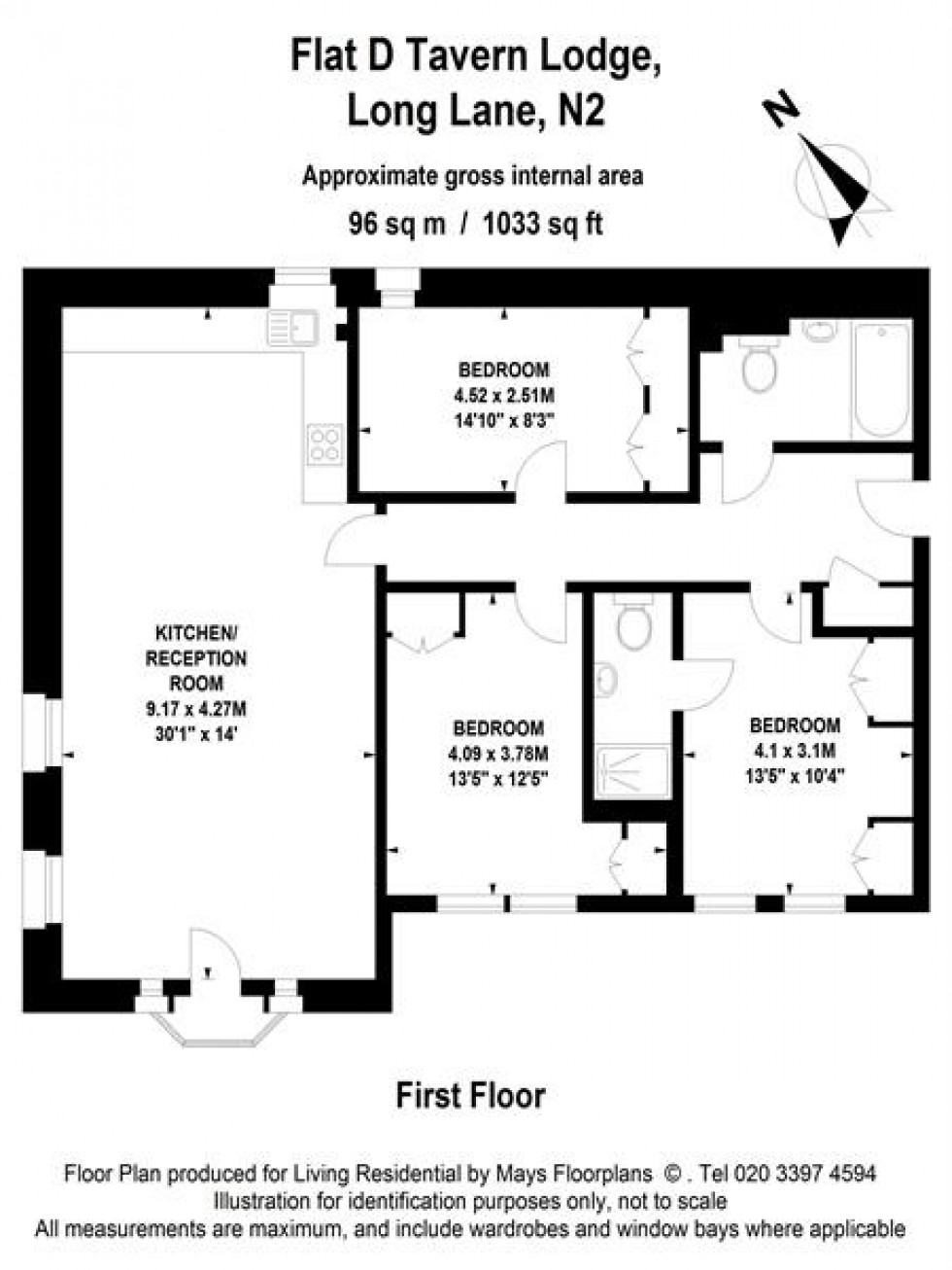 Floorplan for Tavern Lodge, 383 Long Lane, East Finchley