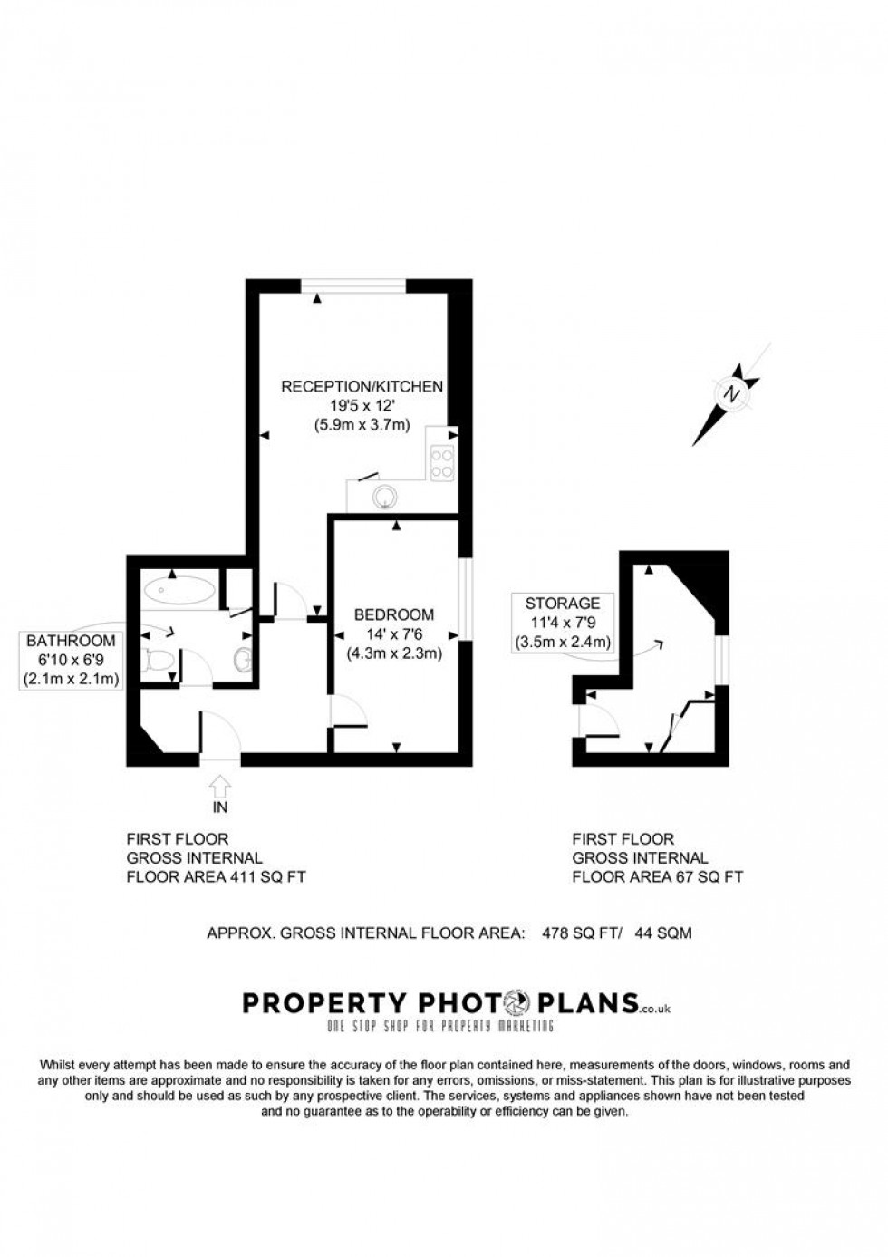 Floorplan for Red Lion Court, 105a Vicarage Road, Watford