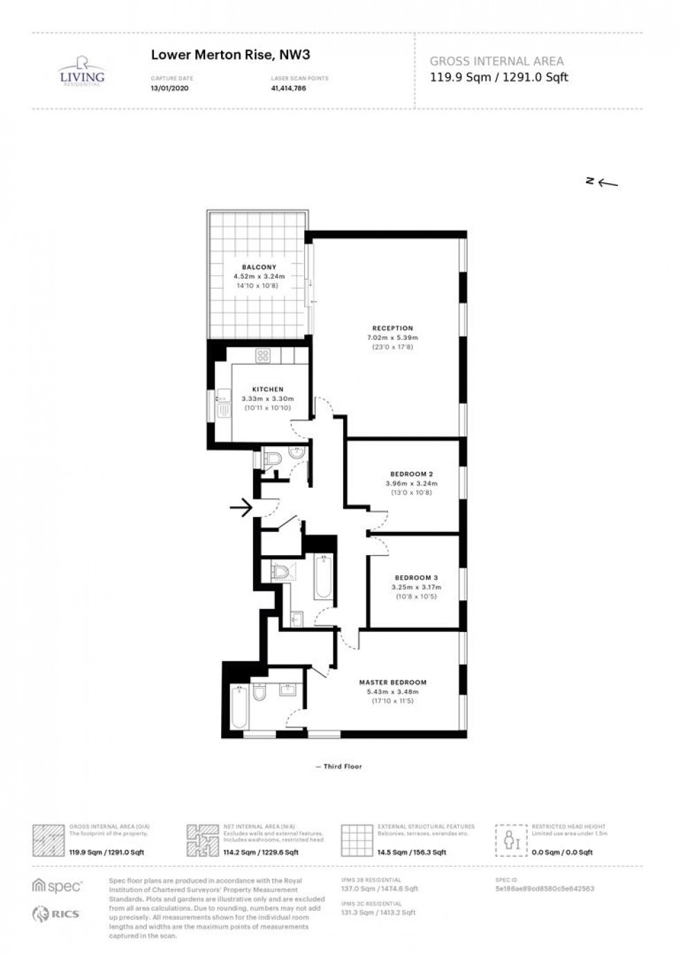 Floorplan for Lower Merton Rise, Swiss Cottage, London
