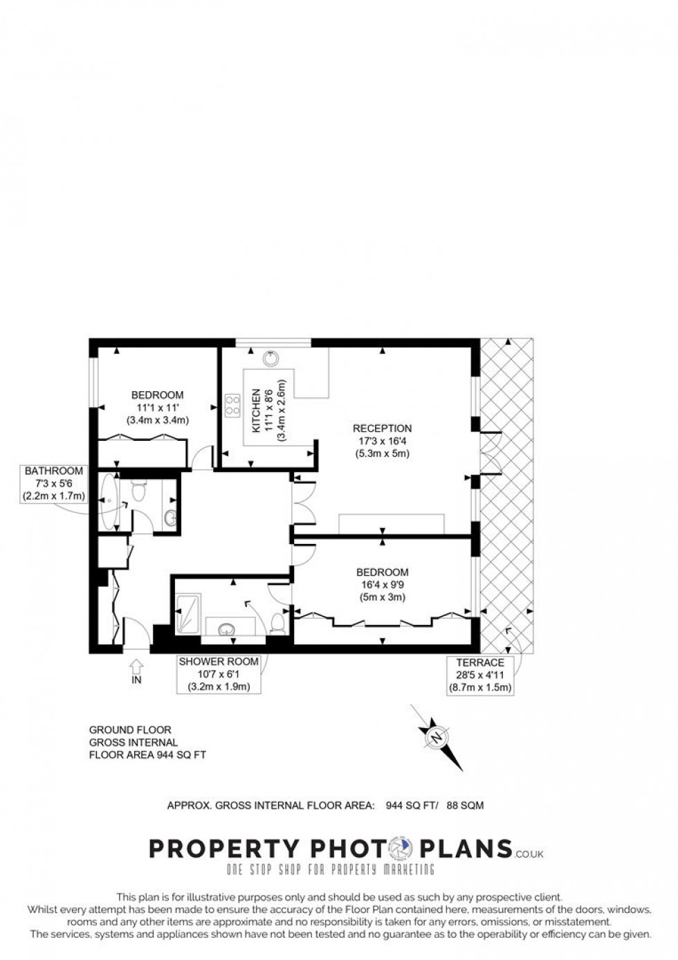 Floorplan for Portland Court, Hendon Lane, London, N3