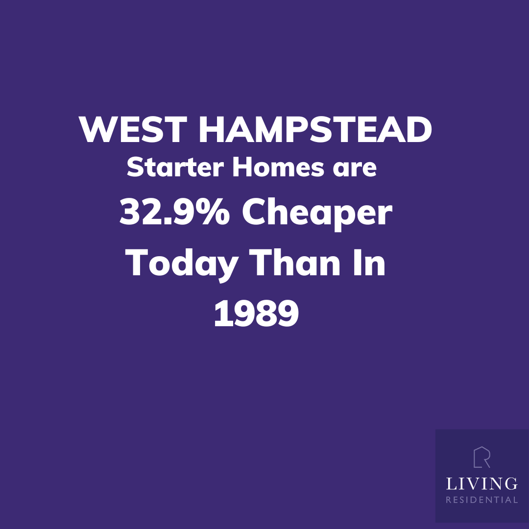 West Hampstead Starter Homes are 32.9% Cheaper Today Than in 1989